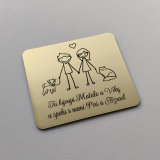 Ajtó névtábla pár macskával és kutyával