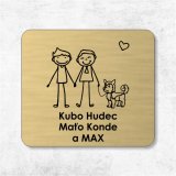 Ajtó névtábla két férfi kutyával