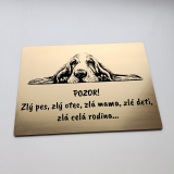 Harapós kutya tábla Basset