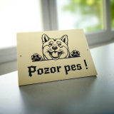 Vigyázz a kutya tábla Akita inu