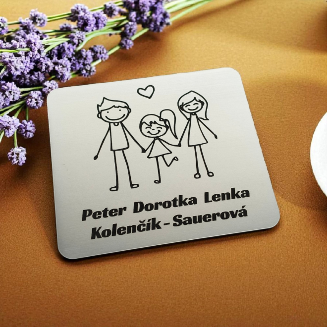 Ajtó névtábla szülők és nagy lánya