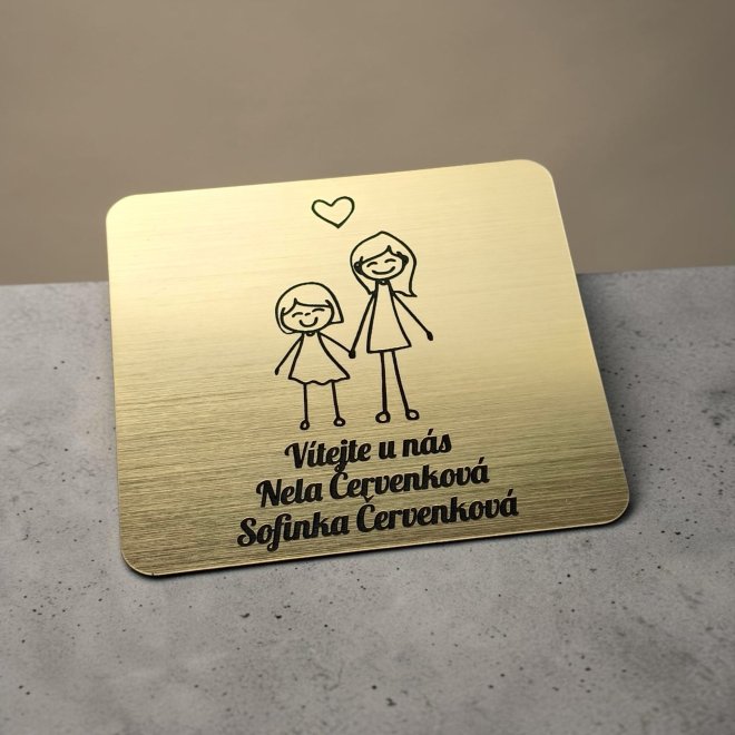Ajtó névtábla anya és lánya