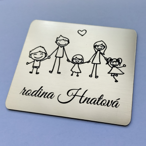 Család ajtó névtábla