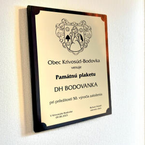 Téglalap alakú plakett MÉRETRE