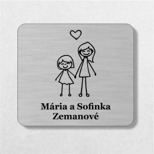 Ajtó névtábla anya és lánya