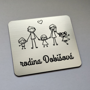 Család ajtó névtábla